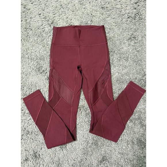 lululemon athletica Pants - Lululemon Wunder Under High-Rise Tight 27" *Mesh Garnet Sz 4 Athletic Gym Travel
